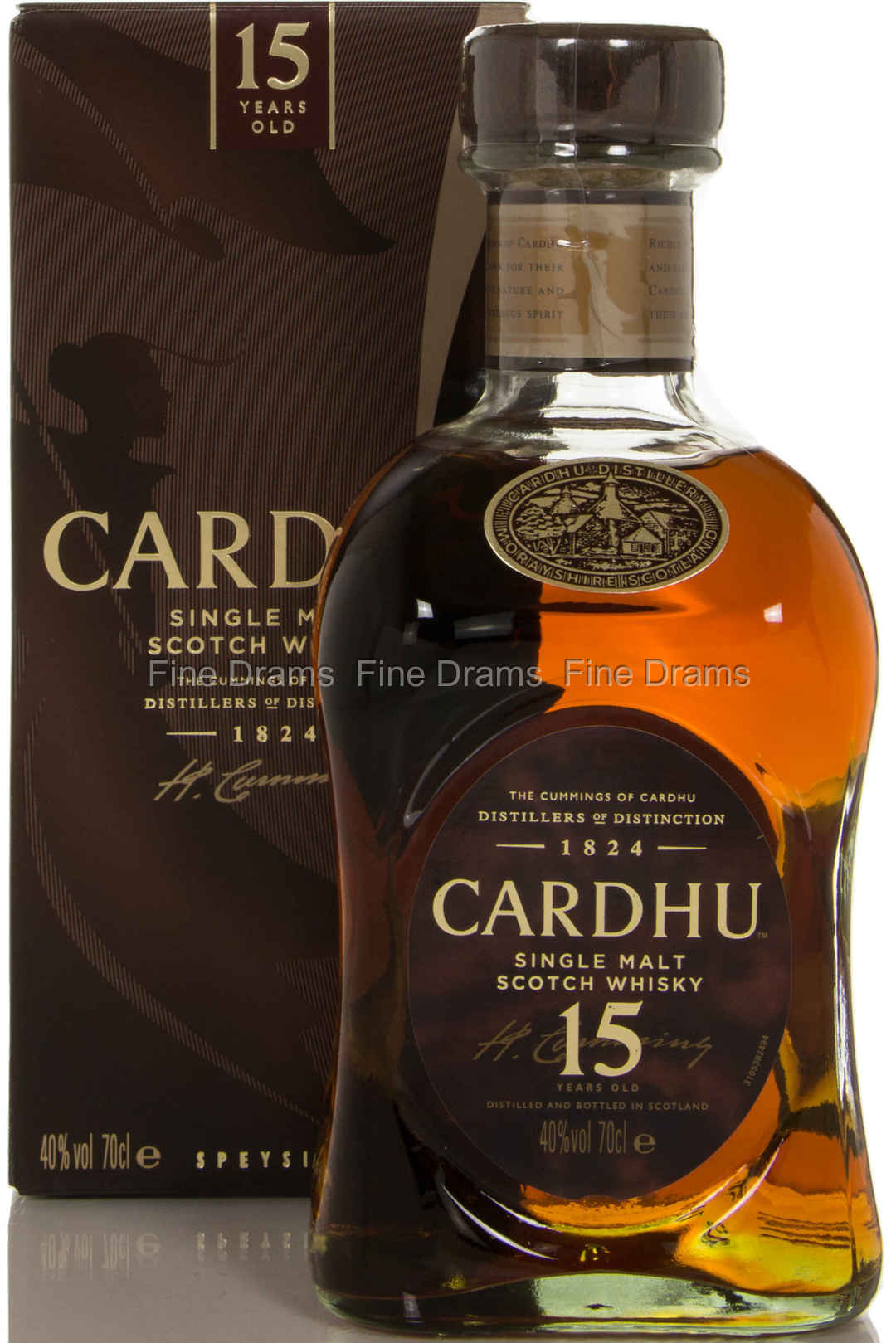 Whisky Single Malt 15 ans CARDHU : la bouteille de 70cL+ étui à