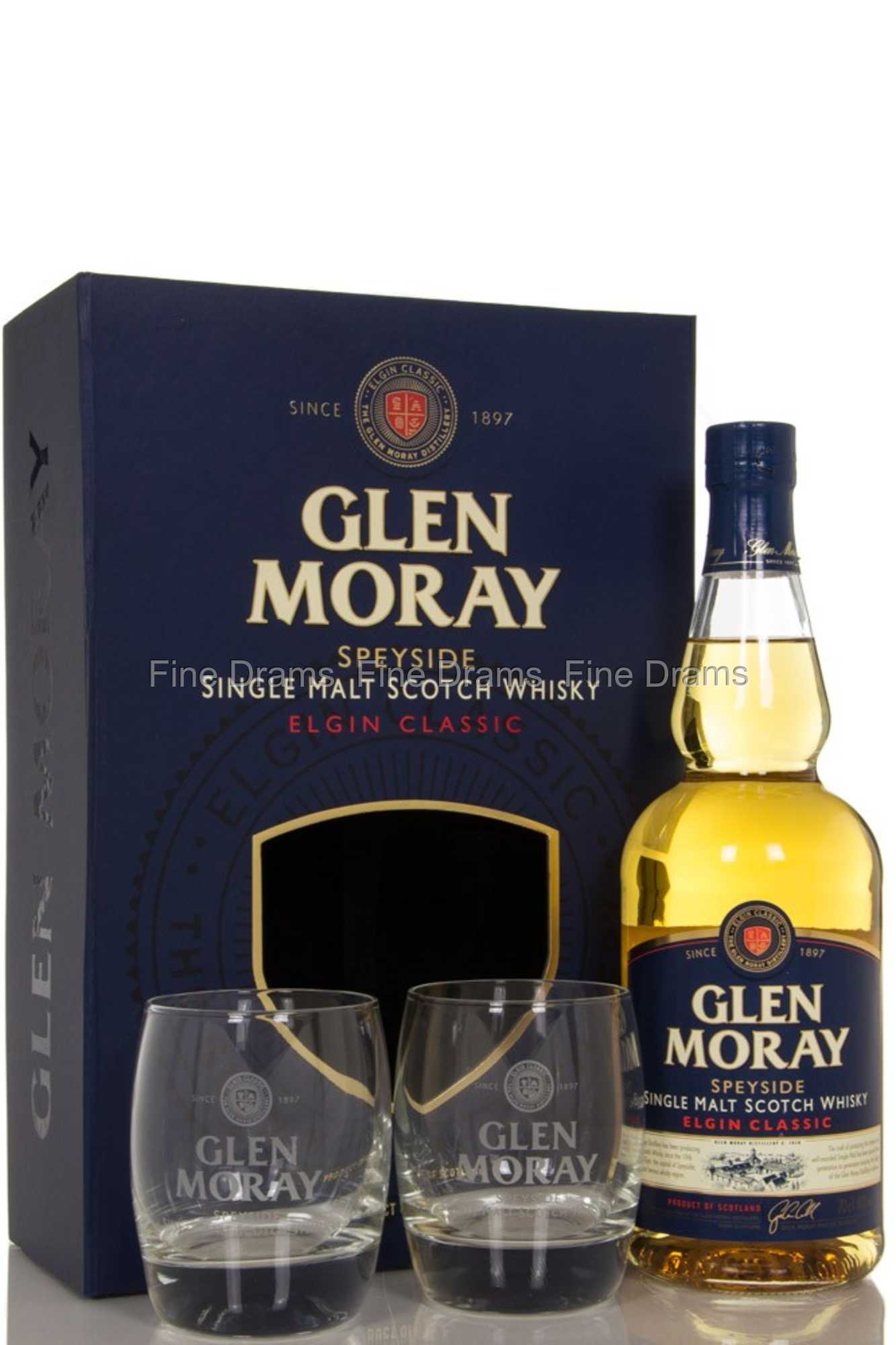 Glen Moray Classic Gift Pack / 2 Glasses Scotch Whisky