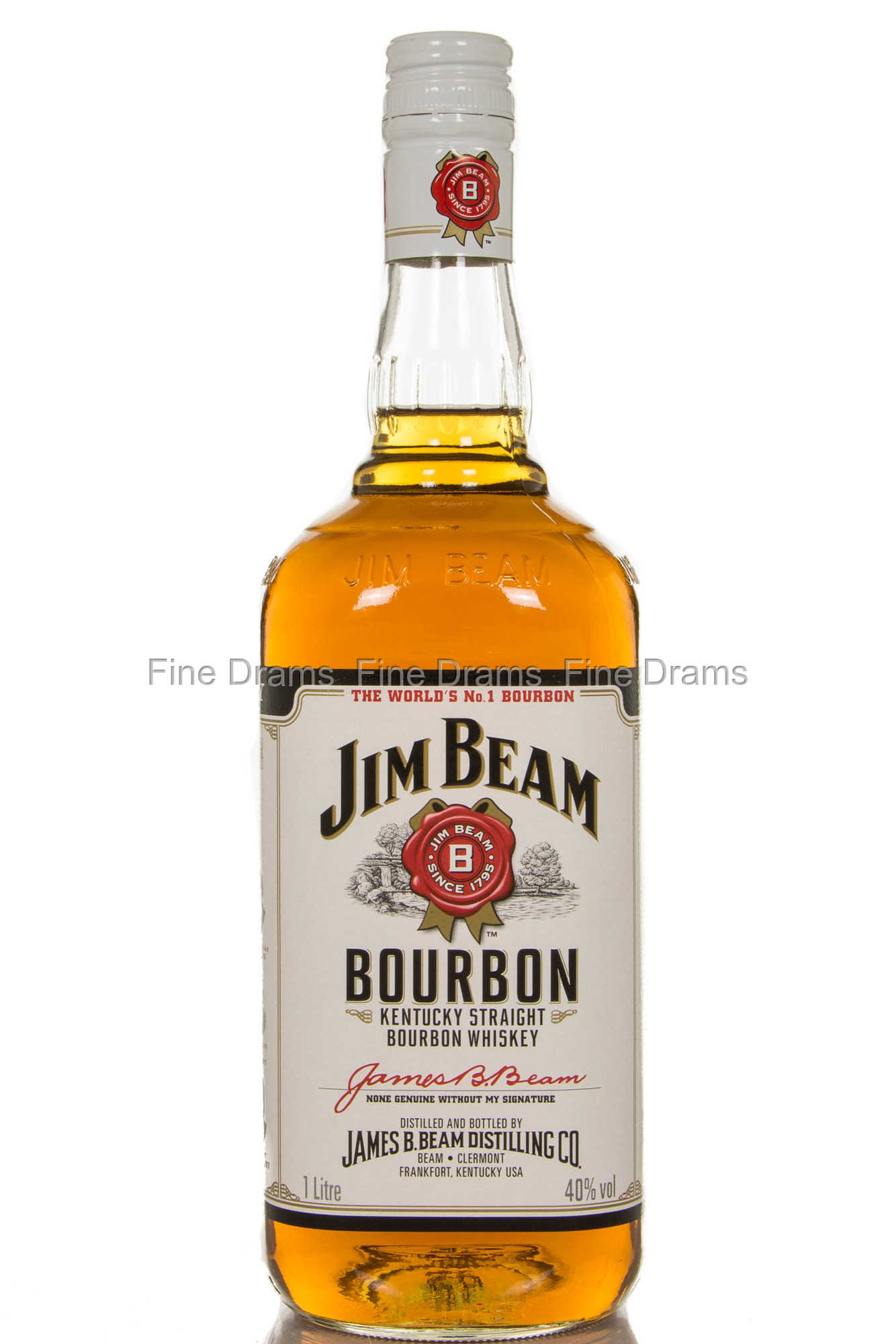 Jim Beam Bourbon 1 White Label Liter Whiskey