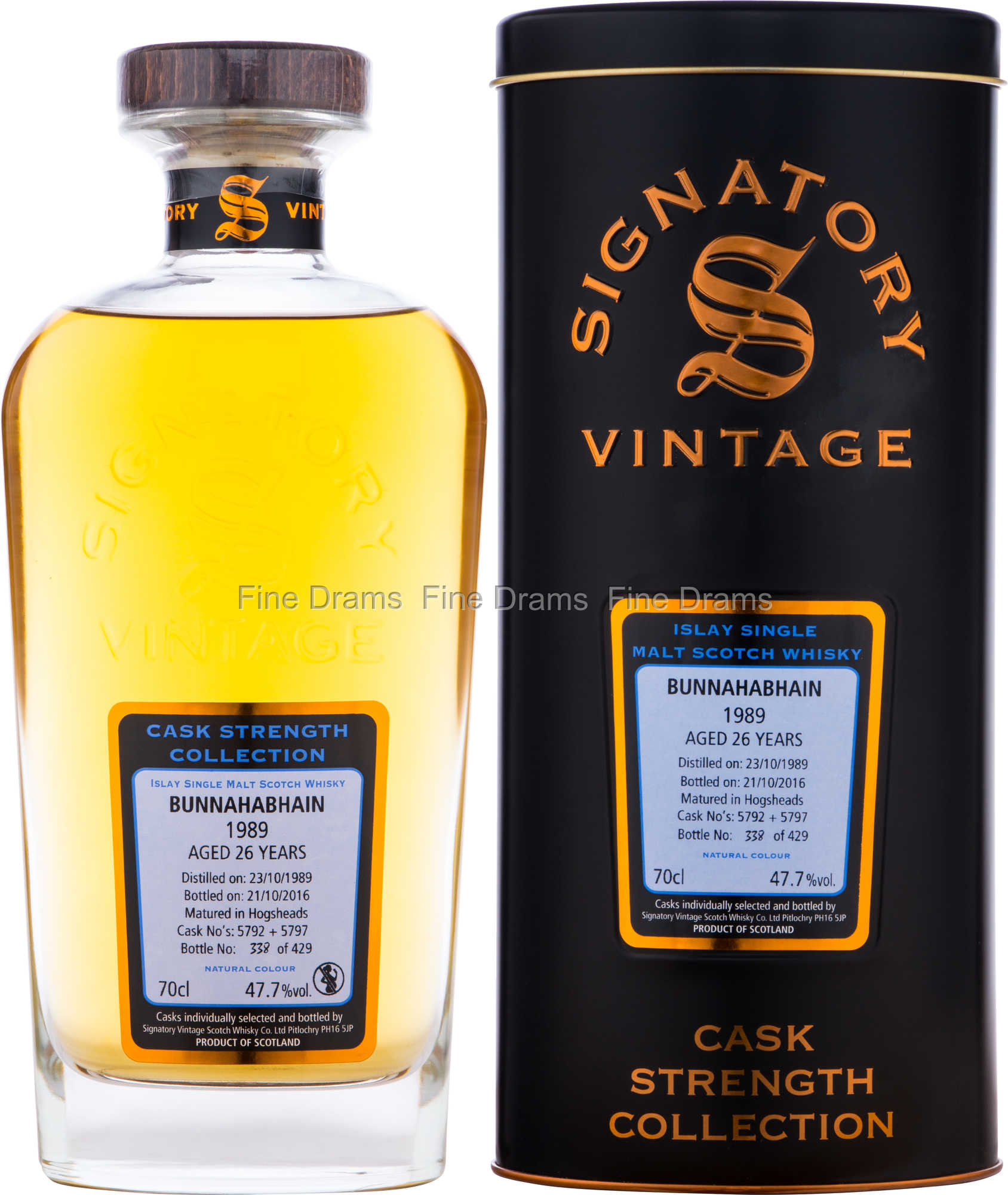 Bunnahabhain 26 Year Old 1989 Whisky (Cask #5792 & #5797) - Signatory Cask  Strength