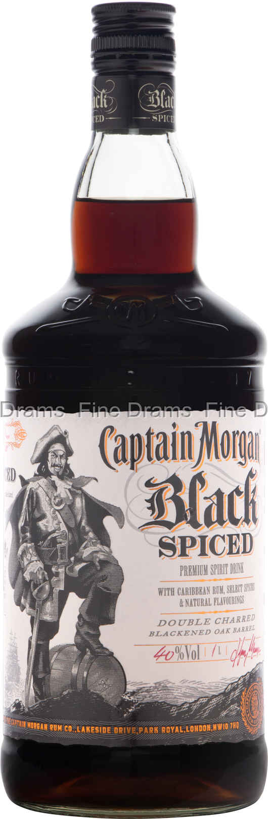 Captain Morgan Black Spiced Rum (1 Liter)