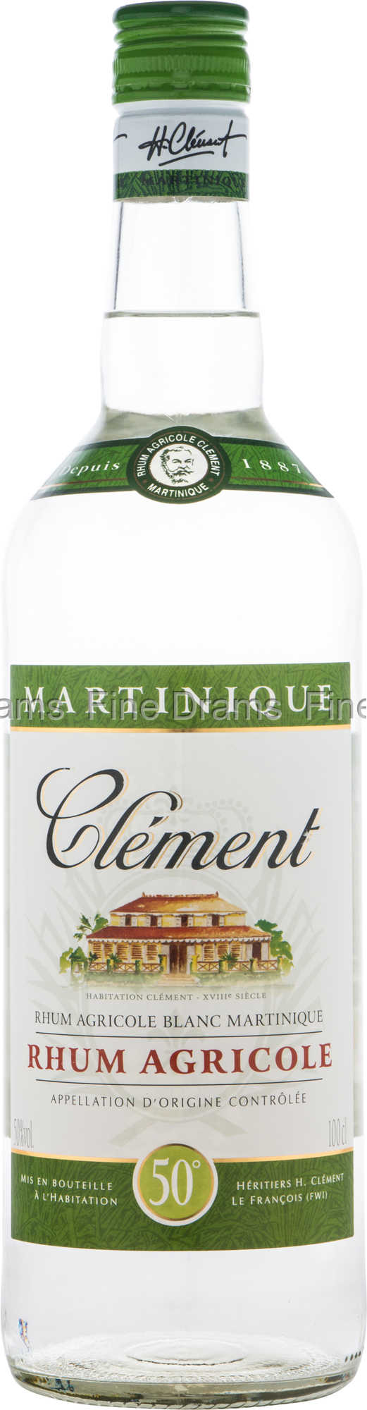 Clément Rhum Blanc 50% Rum (1 Liter)