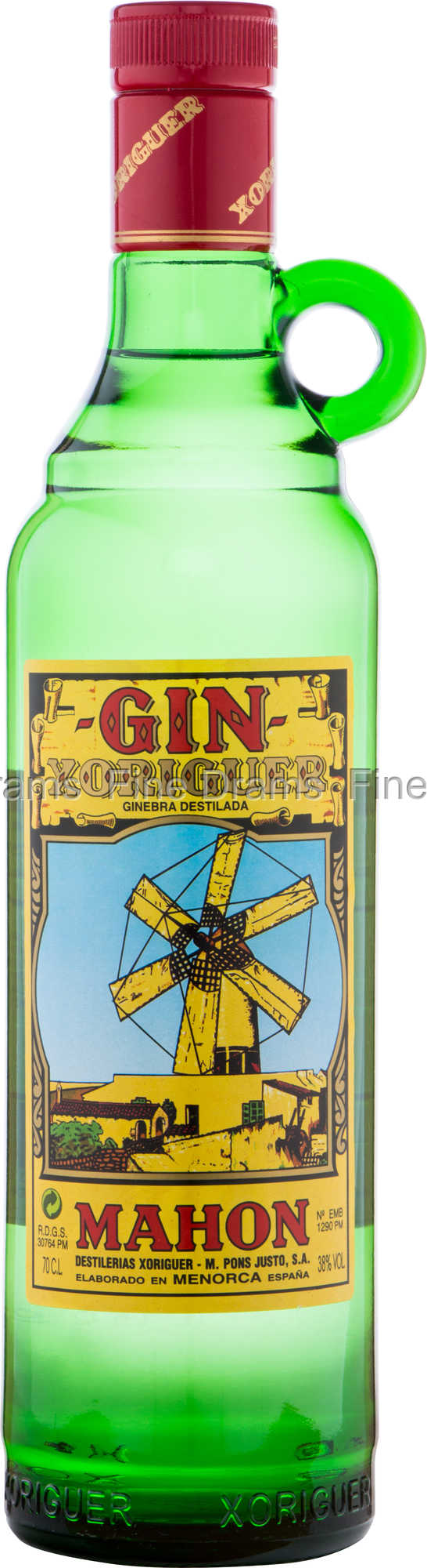 Glass Empty Gin Bottle 'Gin Xoriguer-Mahon' 