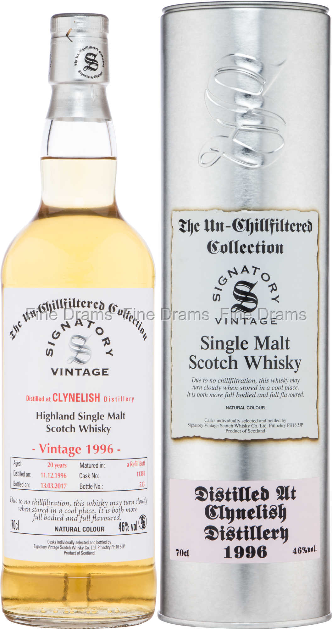 Clynelish 20 Year Old 1996 (Cask #11381) - Signatory Un-Chillfiltered