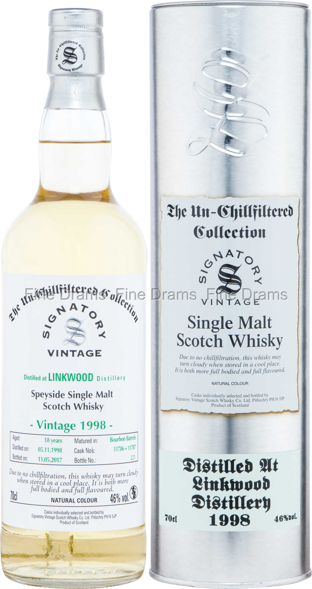 Linkwood 18 Year Old 1998 Whisky (Cask #11786 & #11787) - Signatory  Un-Chillfiltered