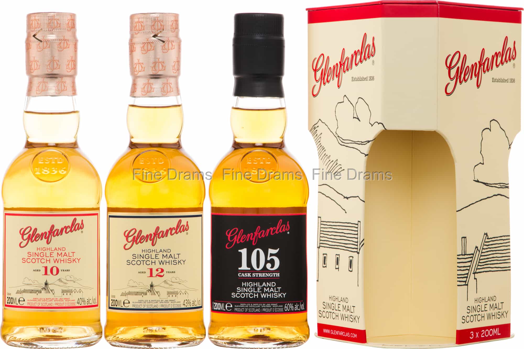 Glenfarclas Whisky Gift Set (10, 12, 105) - 3 x 20 cl