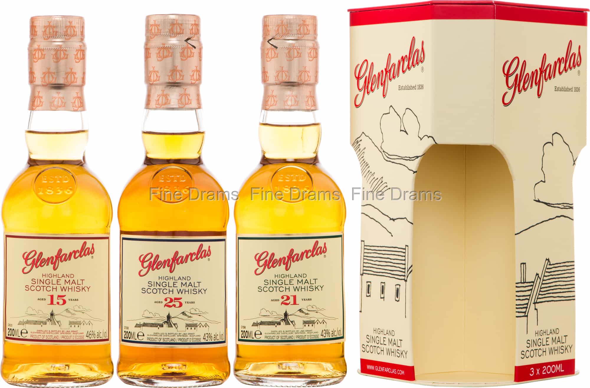 Glenfarclas Whisky Gift Set (15, 21, 25) - 3 x 20 cl