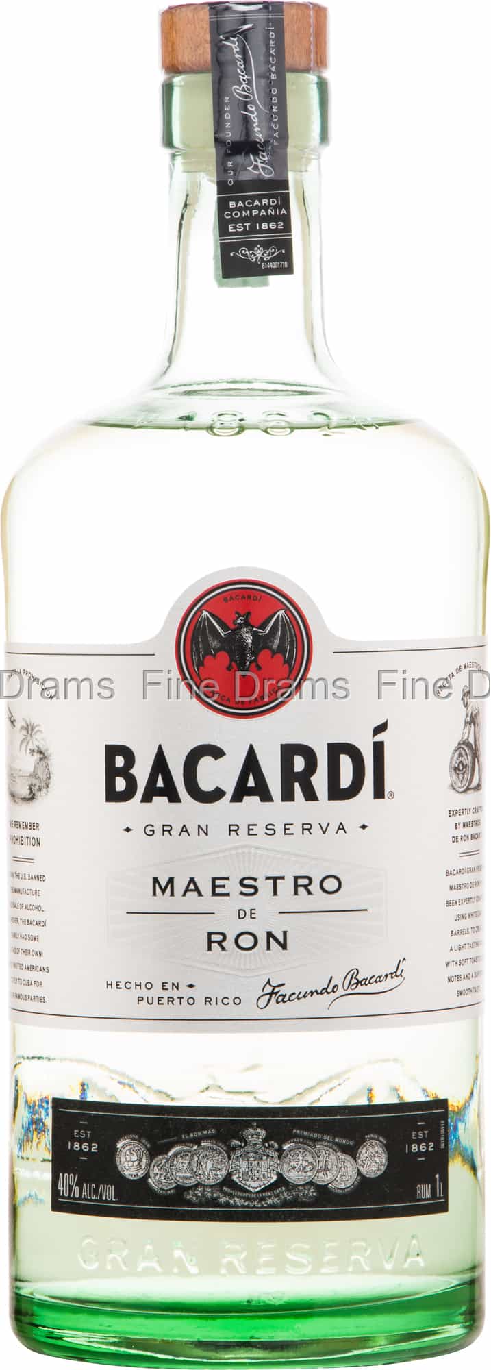 Bacardi Gran Reserva Maestro De Ron Rum 750 ml Empty Bottle with Cap 