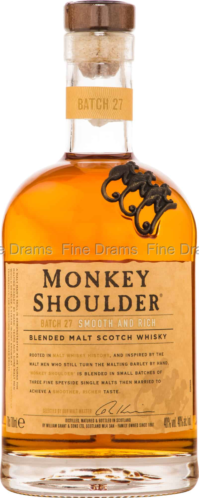 Monkey Shoulder Batch 27 Blended Malt Scotch Whisky Empty