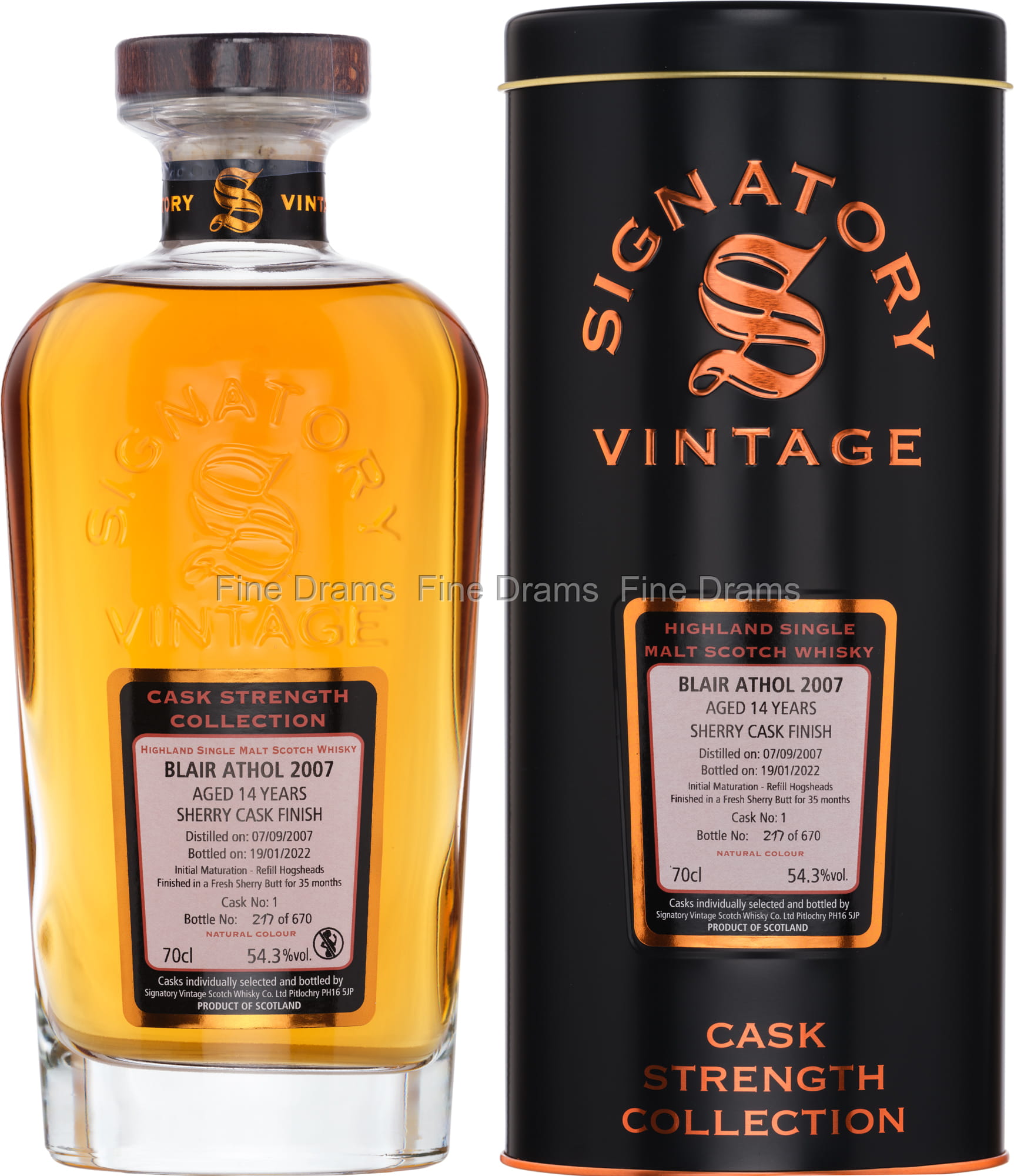 Blair Athol 14 Year Old 2007 (Cask #1) - Signatory Cask Strength