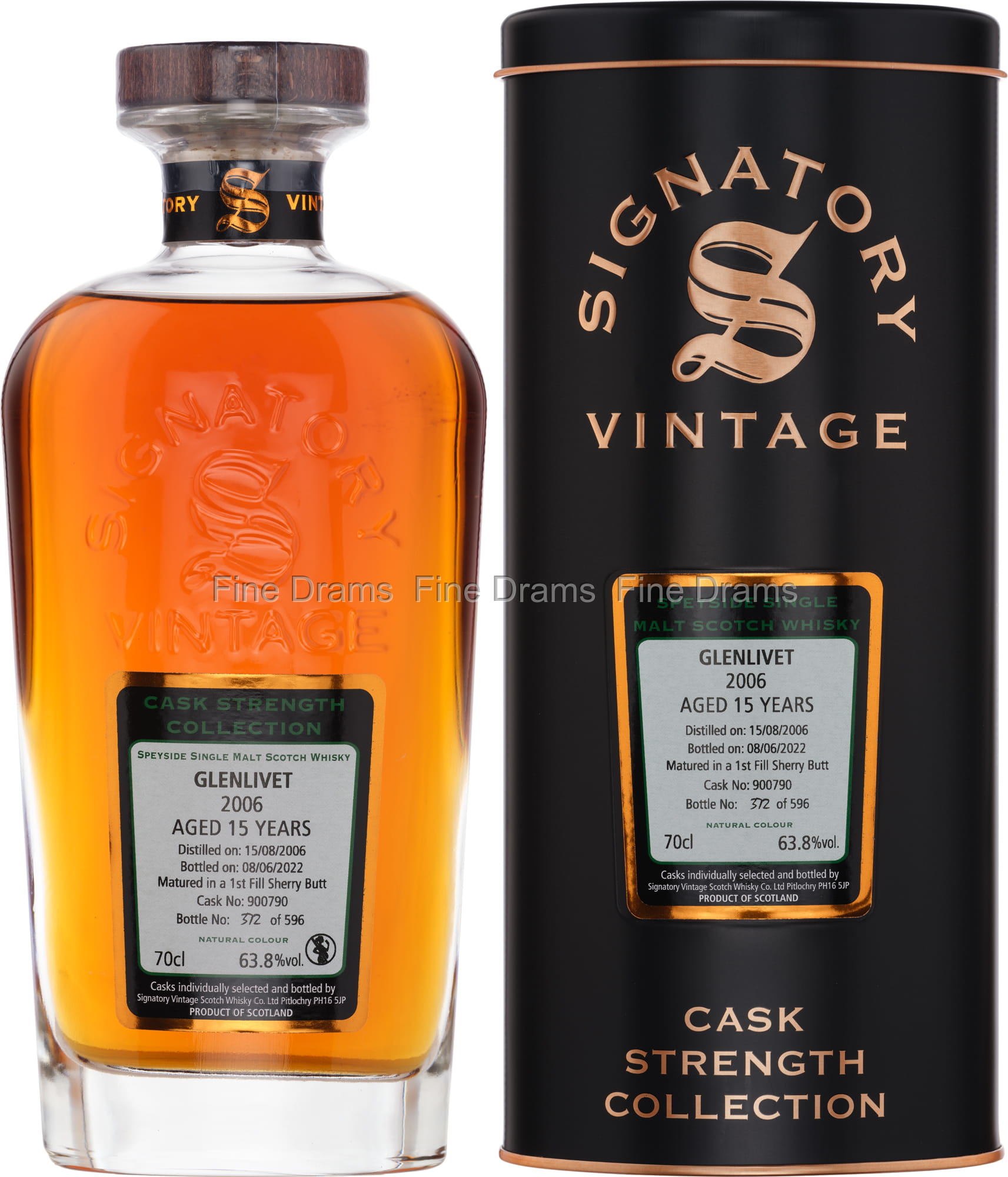 Glenlivet 15 Year Old 2006 (Cask #900790) - Signatory Cask Strength