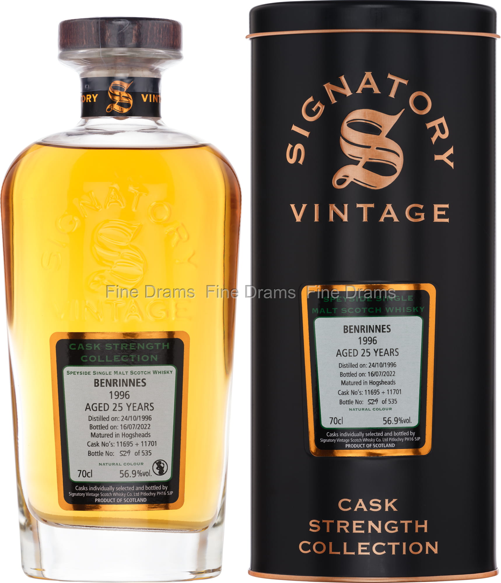 Benrinnes 25 Year Old 1996 (Cask #11695 & #11701) - Signatory Cask Strength